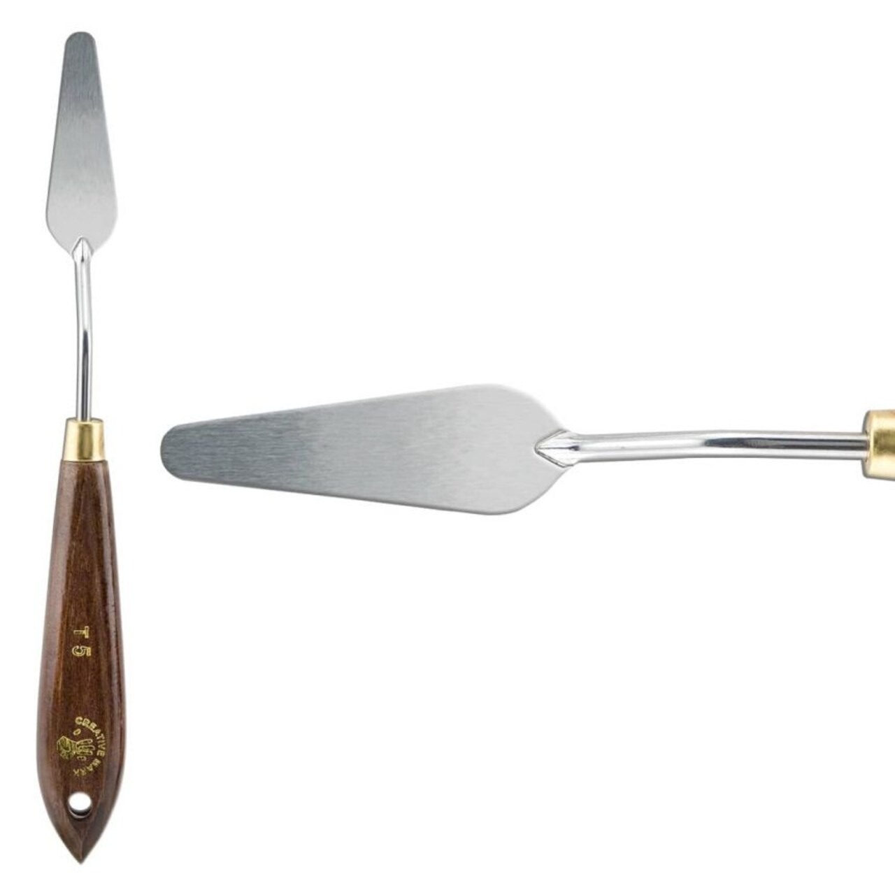 Creative Mark Stainless Steel Palette Knife Painting Tools - Paint Palette with Wooden Handle - Variety of Shapes and Sizes - 5T, 2-1/8 in